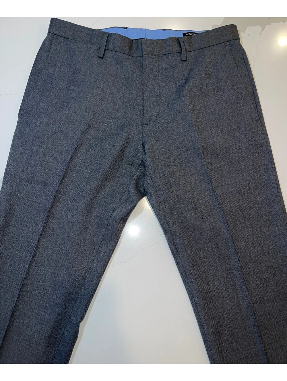 DESIGNER BANANA REPUBLIC SLIM FIT 100% WOOL GRAY DRESS PANTS MEN'S SIZE 31x30